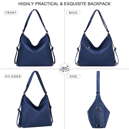 ARNTY Backpack Women, Handbag Backpack Bag 2 in 1 Women, Elegant Women's Backpack, Shoulder Bag Women for Work, Travel, Outing (Blue)