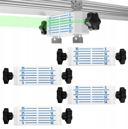 4 x leveling system for suspended ceilings, quick assembly tool, ceiling leveling holder profile CD60 ES plasterboard Regips, drywall ceiling hangers, direct hangers, laser target panel