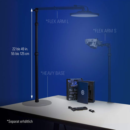 Elgato Master Mount L - Table Clamp with extendable rod up to 125 cm, ¼-inch thread, attach lighting, cameras, and microphones, ideal for streaming, video conferences, and studios.