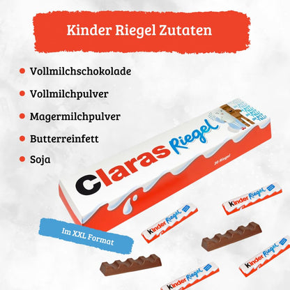 Personalized gift with name - XXL Kinder chocolate bar for men and women. Includes 3 x 10-pack of Kinder chocolate bars (630g). Great birthday present!