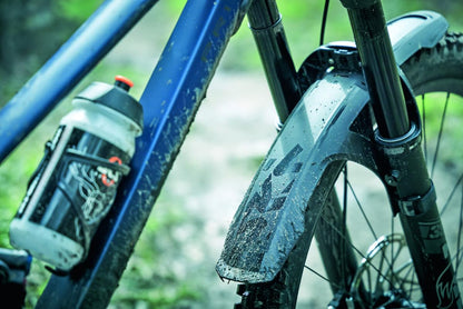 SKS GERMANY MUDROCKER SET fender set for mountain bikes (bicycle accessory made of impact-resistant high-performance plastic, innovative attachment, effective splash protection), black