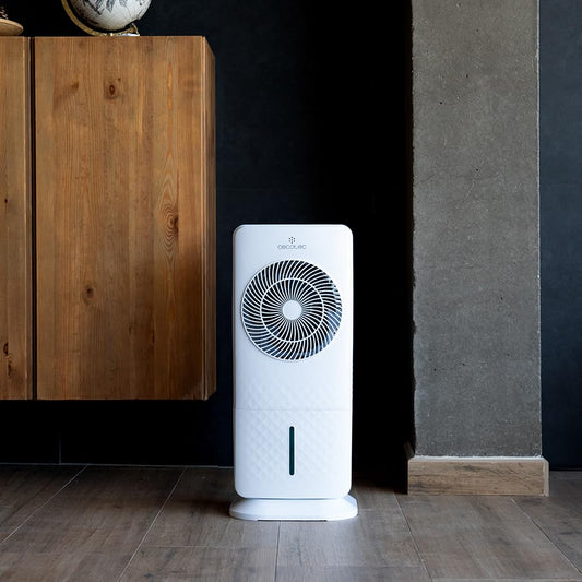 Cecotec - Evaporative cooler with EnergySilence 3500 Cool Compact Smart Control 65W, 3.5L tank, touch control, 3 speeds, 2 modes, 70º oscillation, timer 12h, 2 coolers