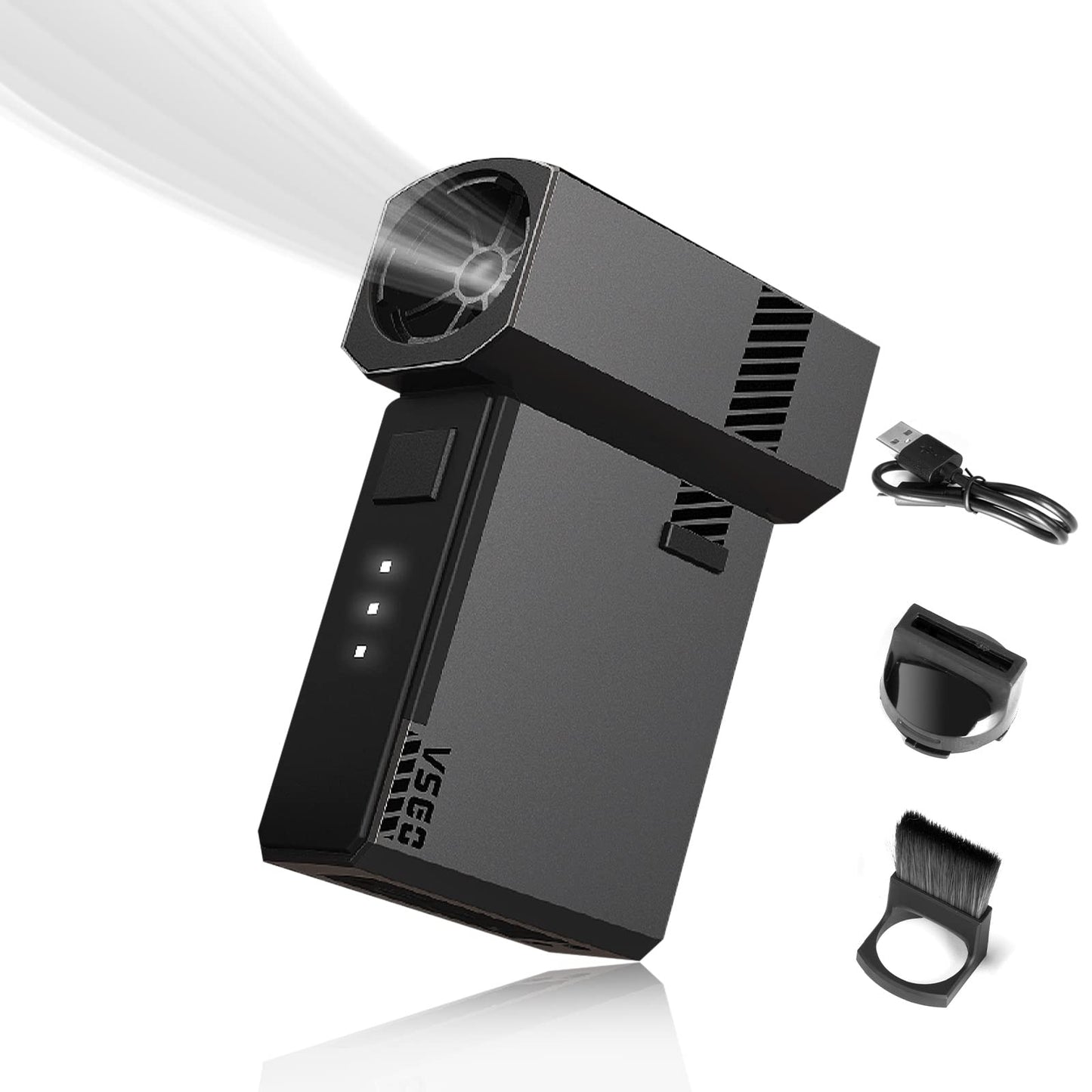 VSGO Electric Air Blower for camera and lenses, keyboards, and other electronic device cleaning. 100,000 RPM high-speed motor, 120 km/h wind speed.