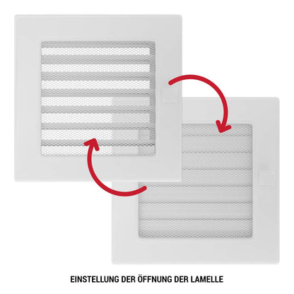 Short ventilation grille fireplace grille 17cm x 49cm black-silver with louvers