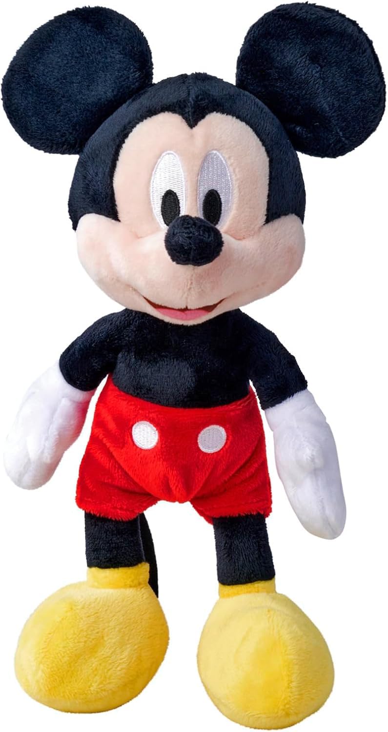 Simba 6315870227 - Disney Minnie Mouse, 25cm plush toy in a pink dress & 6315870225 - Disney Mickey Mouse, 25cm plush toy, cuddly toy, Mickey Mouse, from the first months of life