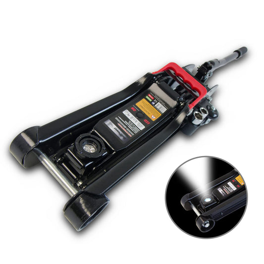 BullPower BP600K Jack - Hydraulic 2250kg Low Profile Trolley Jack for lowered vehicles with LED lighting and socket nuts.