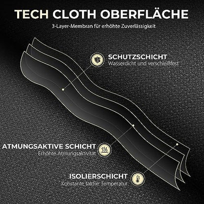 Dowinx office chair, ergonomic with footrest and padded armrest, fabric, high back swivel computer chair, adjustable executive chair up to 150 KG (Black)