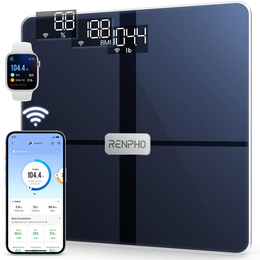 RENPHO Wi-Fi Smart Scale Bluetooth Body Fat Scale, Scale with Body Fat and Muscle Mass, Wireless Body Analysis Scale & Monitor 13 Body Metrics for Your Health, Elite Aspire