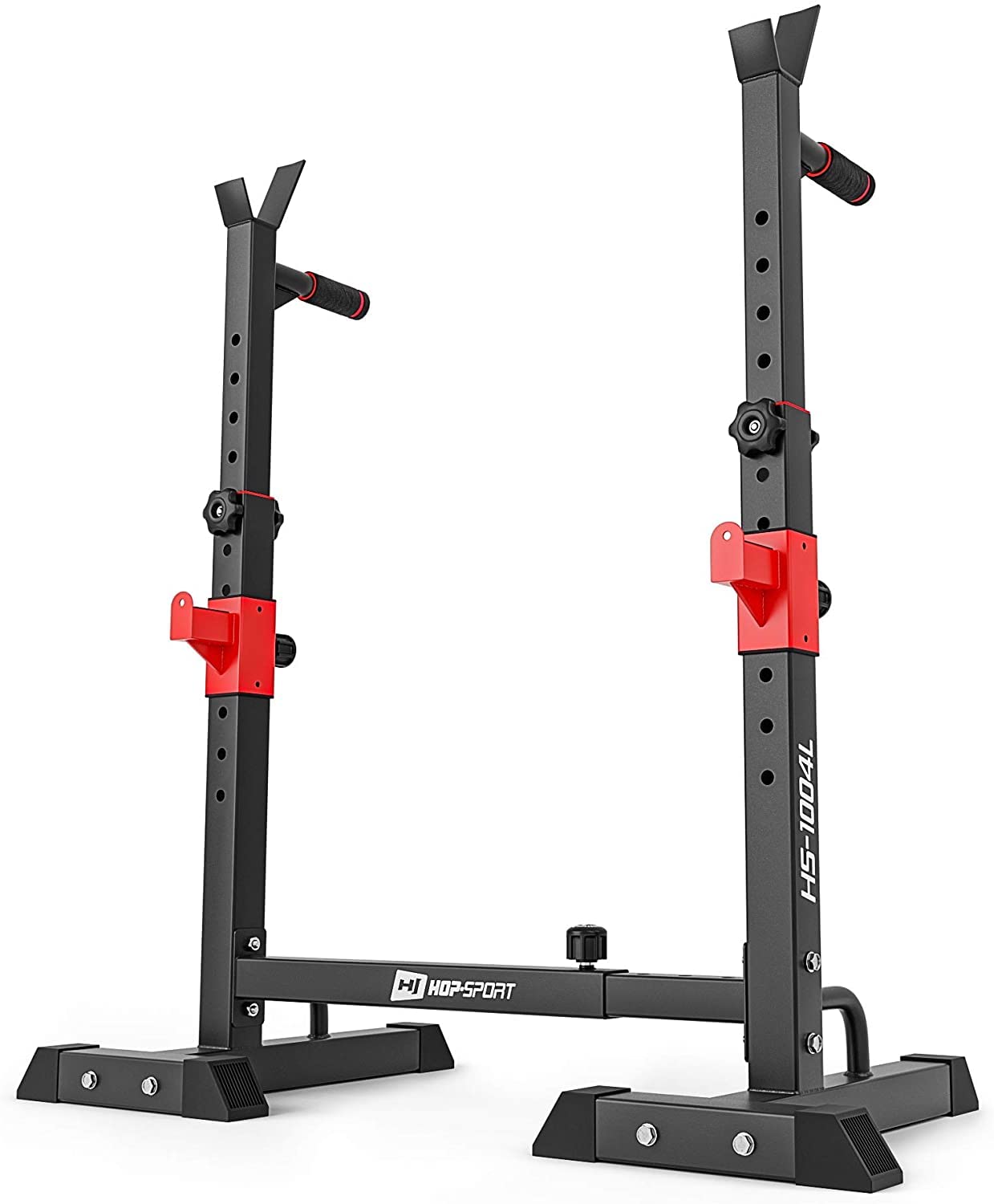HOP-SPORT Barbell Stand, Adjustable with Safety Bars and Dip Bars for Home Gym, Stable Squat Rack for Barbell Training, Max. Load Capacity 250 kg.