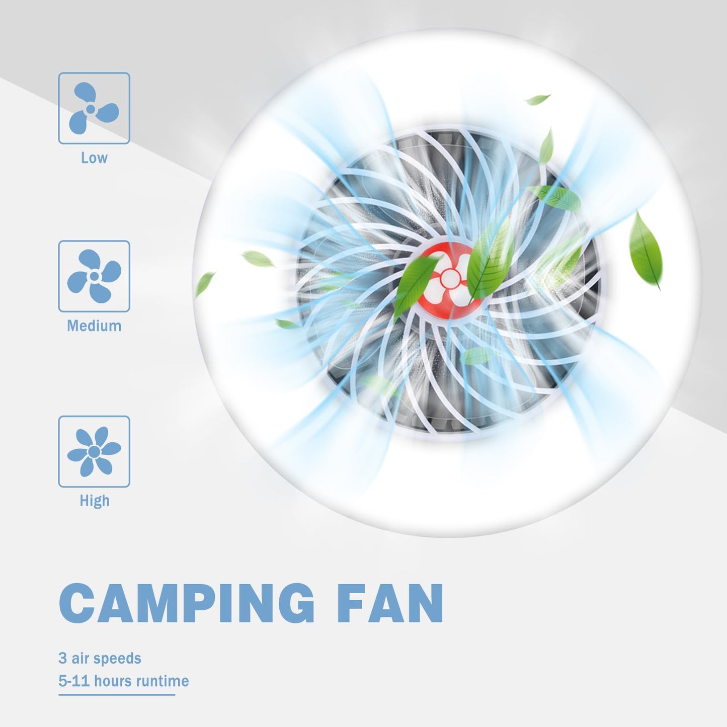 Civikyle 1-piece LED camping lantern with fan USB rechargeable, camping fan with light, tent lamp lantern outdoor camping accessory