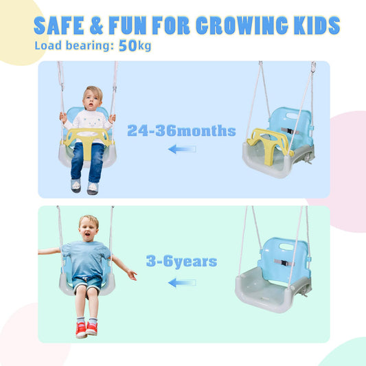 CCLIFE Baby swing with swing frame children's swing swing set outdoor and indoor adjustable from 2 years ZERRO