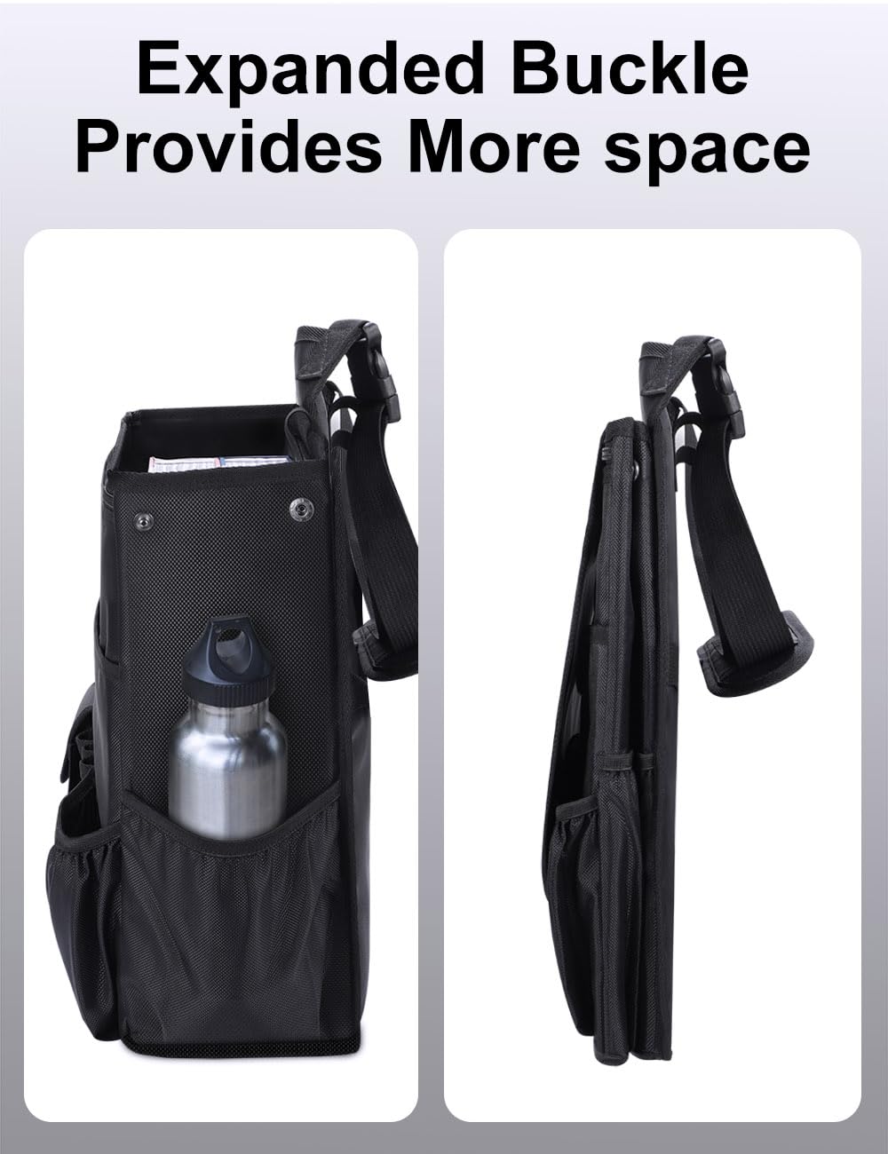 Smof Car Organizer for Front Seat/Passenger Seat, Backseat Hanging Car Seat Organizer for Files, Office Supplies, Backseat Organizer for Kids with Separate Laptop Pocket (Black)