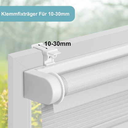 WOLTU Double Roller Blind Cordless Clamp Fix without Drilling White W100 x H120 cm, Duo Roller Blind translucent Window Blind for indoor darkening, Zebra Blind without chain for Window & Door