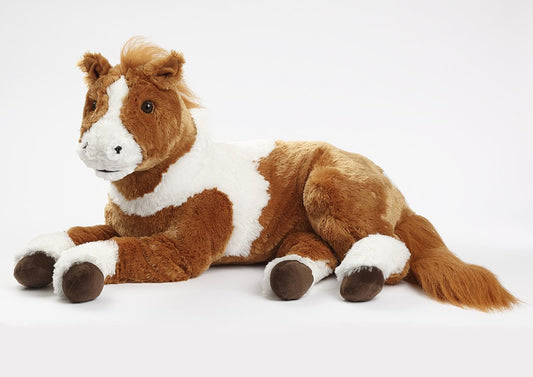 EBO 66174 Pony, lying down, 74 cm long, spotted