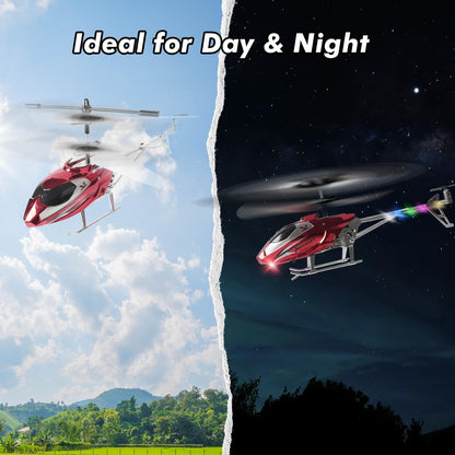 VATOS RC helicopter for boys, 2.4G remote controlled helicopter with LED light for kids aged 12 and up, Fixed height, One-key start, RC aircraft for boys and adults