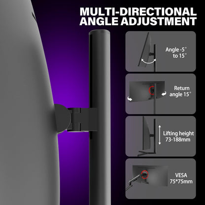 Gawfolk 34 inch Ultrawide Curved Gaming Monitor 165Hz, 1500R PC Screen UWQHD 3440x1440 with Height Adjustment, Curved Computer Screen supports VESA 75 x 75 mm.