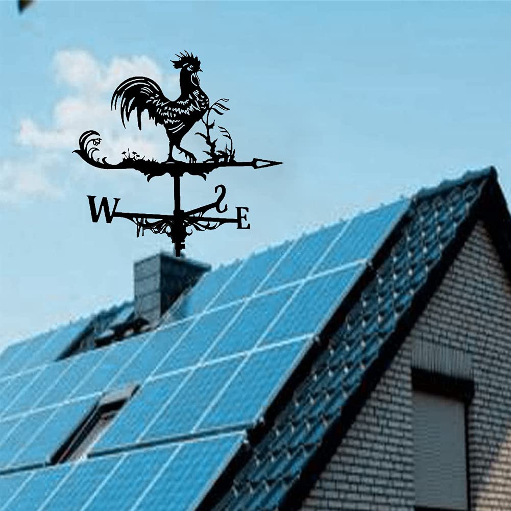 Metal weathervane decoration, wind direction indicator, and stainless steel direction indicator metal jewelry gift for outdoor rooftop garden. Weathervane garden stake measuring tool for roof mounting.