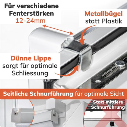Pleated blind clamp fix [Gray, 90x220 cm] without drilling for door & window, foldable blind with easy installation/Provides optimal privacy and sun protection, ideal for sun protection