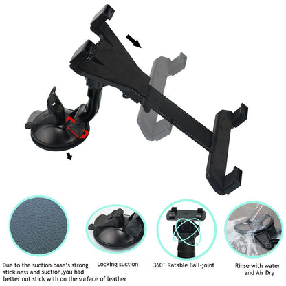 OHLPRO Tablet Holder for Car, Universal Tablet Mount, Car Windshield Dashboard 360° Rotation, Vent Clip, Holder for iPad Mini 4/3/2/1/Samsung Galaxy Size 7"-10.5" Tablet