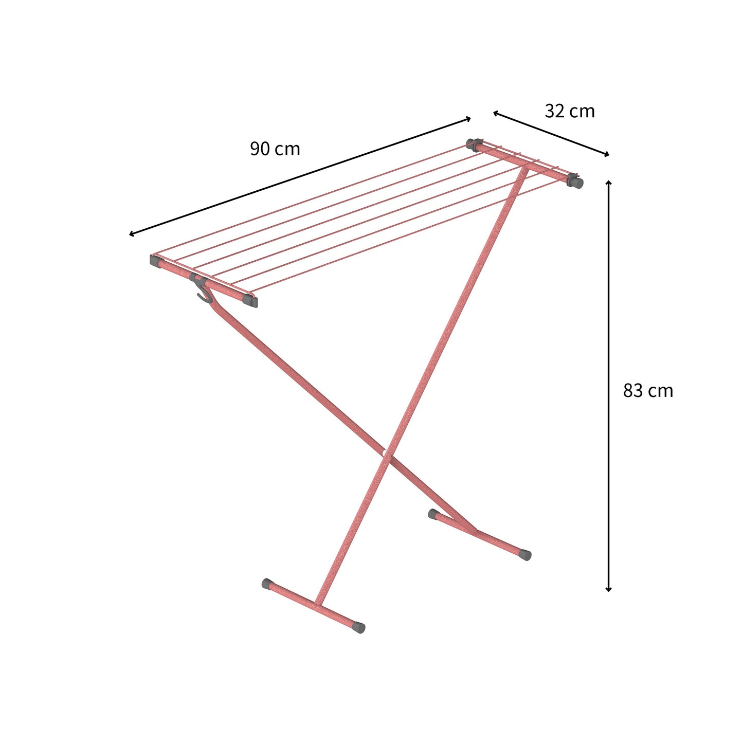 Tube clothes dryer Compact Rose – storage hooks - practical and sturdy - space-saving - 90x32x83 cm - 5.5 m drying area - Quality from Sweden's strongest clothes drying brand.