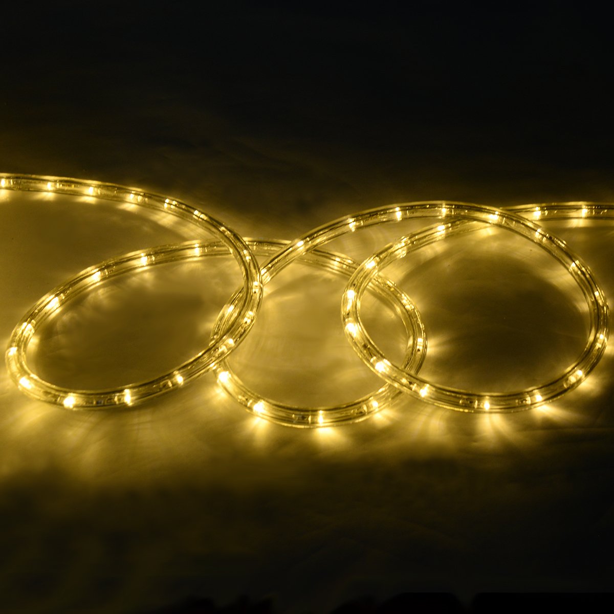 COSTWAY Outdoor Light Tube 10M, Tube Light with 360 LEDs, waterproof light chain, powered by electricity, LED tube light for decoration, party, garden, wedding (Warm White)