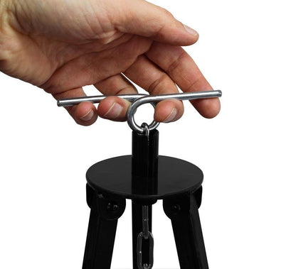 GRILLPLANET® Hungarian tripod 1.80m and original 30 L goulash kettle with lid/goulash pot kettle enameled for open fire
