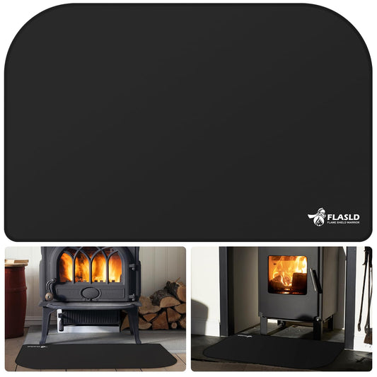 FLASLD Fireproof mat for indoor, flame-resistant mat for outdoor, fiberglass carpet for stove and chiminea, ember protection mat for wood stoves (32×48 inch)