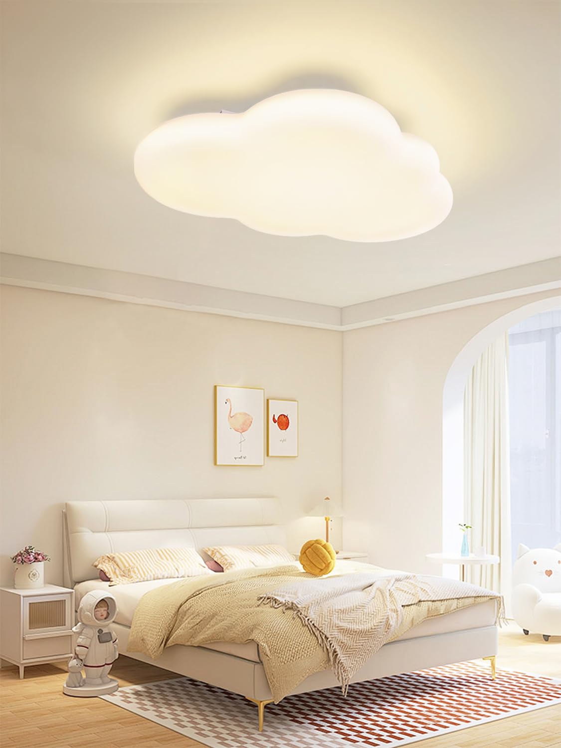 FANLG Ceiling Light Kids Room 40cm, dimmable LED Ceiling Lamp with Remote Control With night light function Cloud Ceiling Light for Bedroom, Living Room, Kids Room