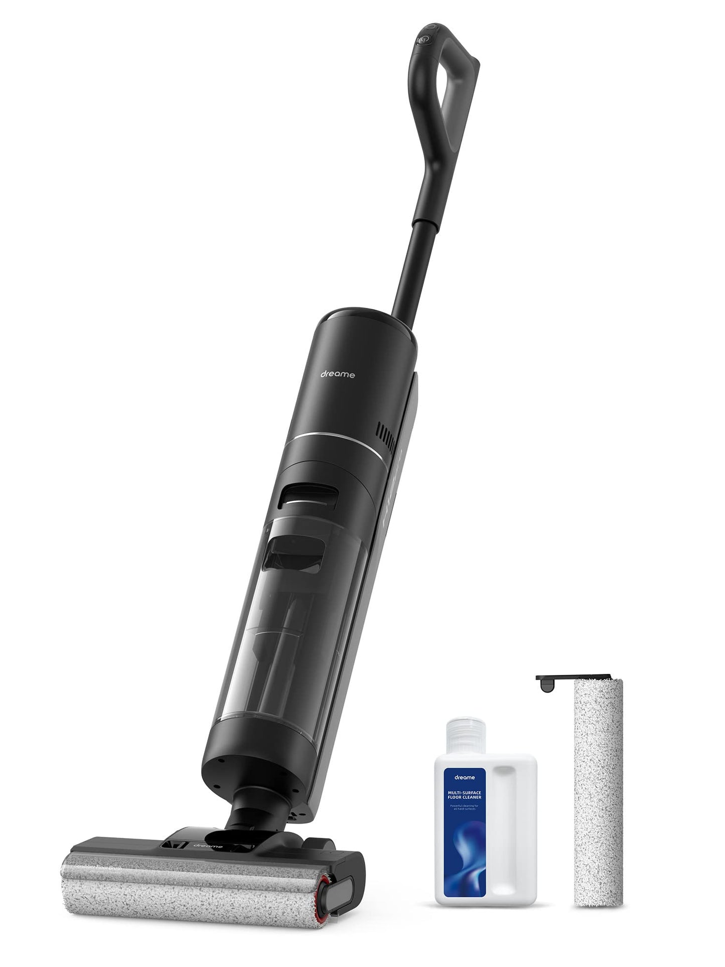 Dreame H12 Pro cordless wet and dry vacuum cleaner with edge cleaning brush, self-cleaning function, dirt detection, LED display, runtime up to 35min, 900mL water tank for hard floors, pet hair, HHR25A, Black.