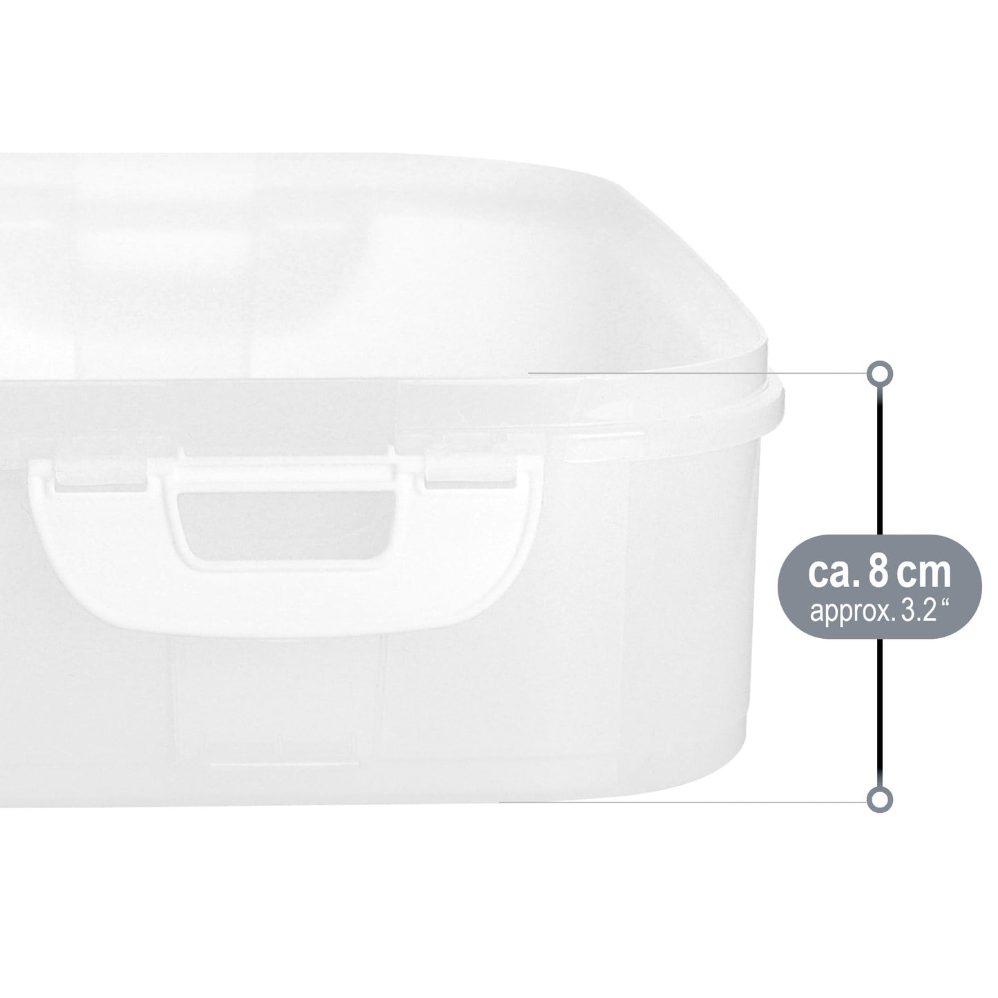 com-four® Party container with 2 levels and lifting insert - cake transport box - food freshness container - cake container with handles - muffin container (1 piece pastel blue-gray)