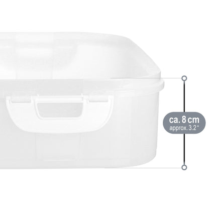 com-four® Party container with 2 levels and lifting insert - cake transport box - food freshness container - cake container with handles - muffin container (1 piece pastel blue-gray)