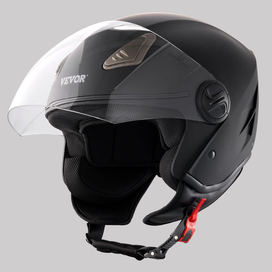 VEVOR Motorcycle Helmet Motocross Helmets 3/4 Face Size S, ABS Helmets with Bluetooth Communication & Interchangeable Visor, ECE Approved Comfortable Motocross Helmet, for Teens & Adults in Black.