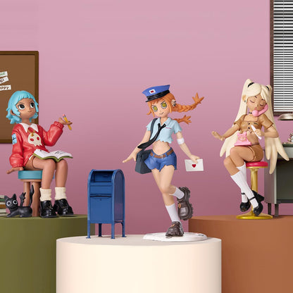 POP MART Peach Riot Rush Hour Series Figures Collectible Art Toys Action Figures Gift Whole Set