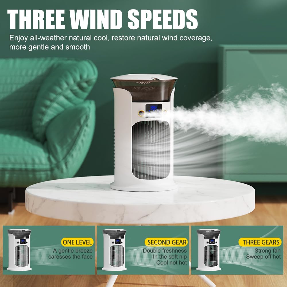Mobile air conditioner, mini air cooler, small air conditioner, portable air conditioner, no exhaust hose air conditioner, quiet portable air conditioner (green)
