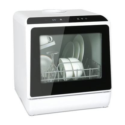 YU YUSING Mini Dishwasher Countertop Dishwasher with 5+1 programs, Small Dishwasher for 4 place settings with/without water connection, 5L water tank, Touch Control, LED display, for home office camping