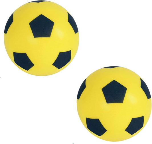 HTI Fun Sport Foam Soccer Balls | Soft, safe foam balls for indoor & outdoor | Durable, lightweight & perfect for kids & adults | Fun for all ages | 19.4 cm (2 Pack yellow)