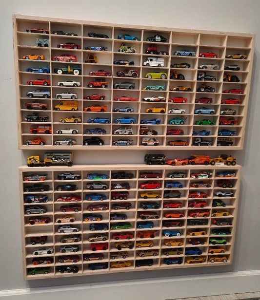 Dekoralove WOOD ORGANIZER 80X40CM for drawers compatible for Hot Wheels jewelry Wood storage compartments white shelf backs
