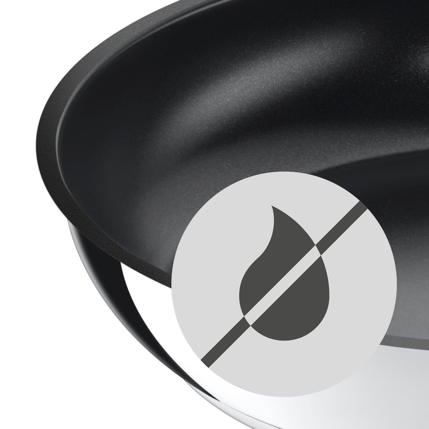 WMF 28cm high-sided frying pan, induction roaster, covered stew pot 5.0L, induction pan, Cromargan coated stainless steel, oven-safe, non-stick coated, high rim.