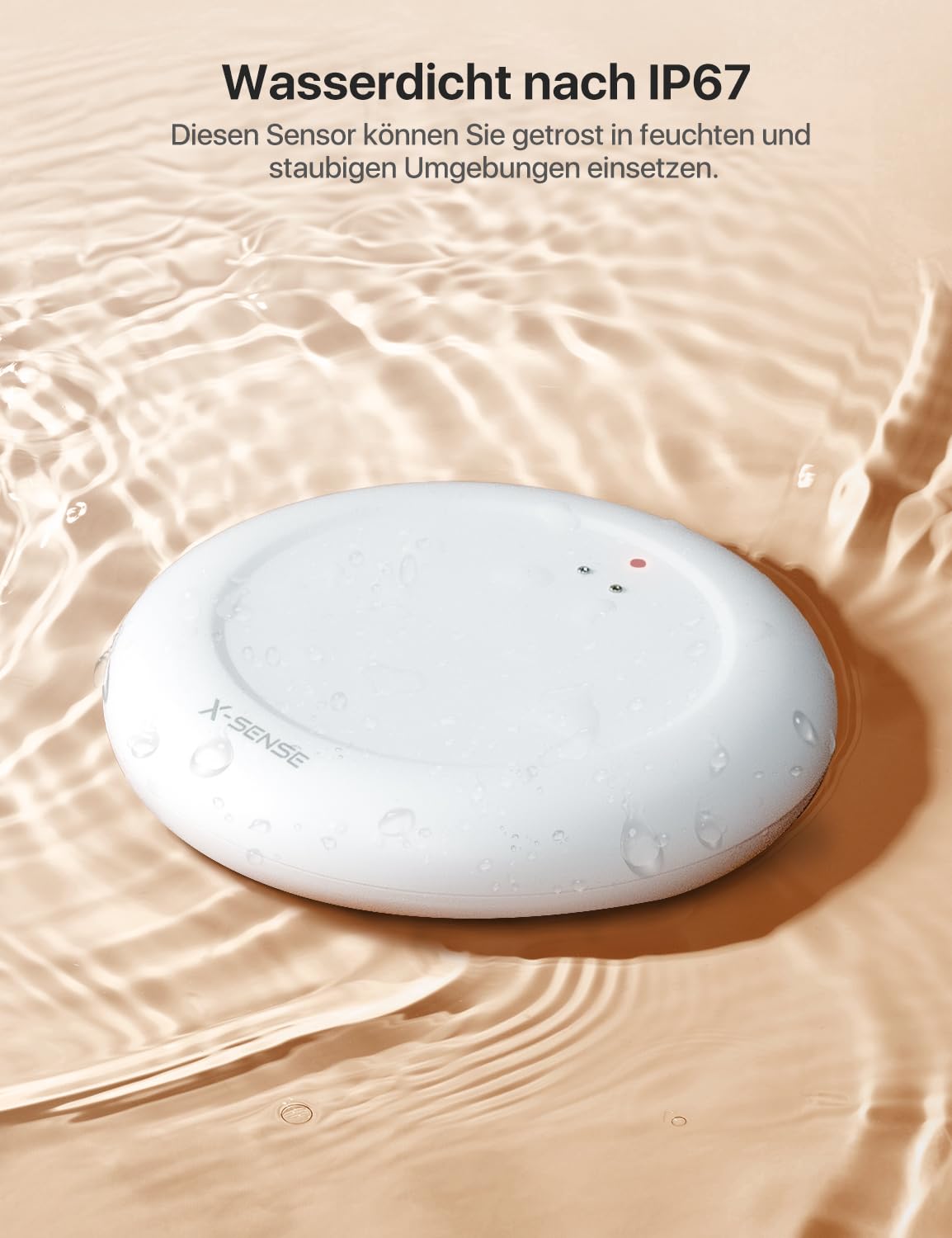 X-Sense Wi-Fi water detector with SBS50 base station, Smart water detector, App alerts (2.4Ghz only), waterproof to IP67, wireless water sensor for kitchen, bathroom, basement, SWS0A41, 5-pack.