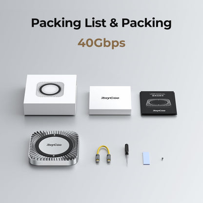 Aluminum Hub & Stand for the New M4/M4 Pro Mac Mini (2024) with 40Gbps NVMe/M.2 SSD Enclosure, 2X USB-A, USB-C Host, 3.5mm Audio - Compatible with all new Mac Mini M4/M4 Pro