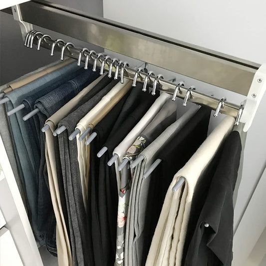Pull-out clothes rail for pulling out the hangers, adjustable wardrobe clothes rail (700mm)