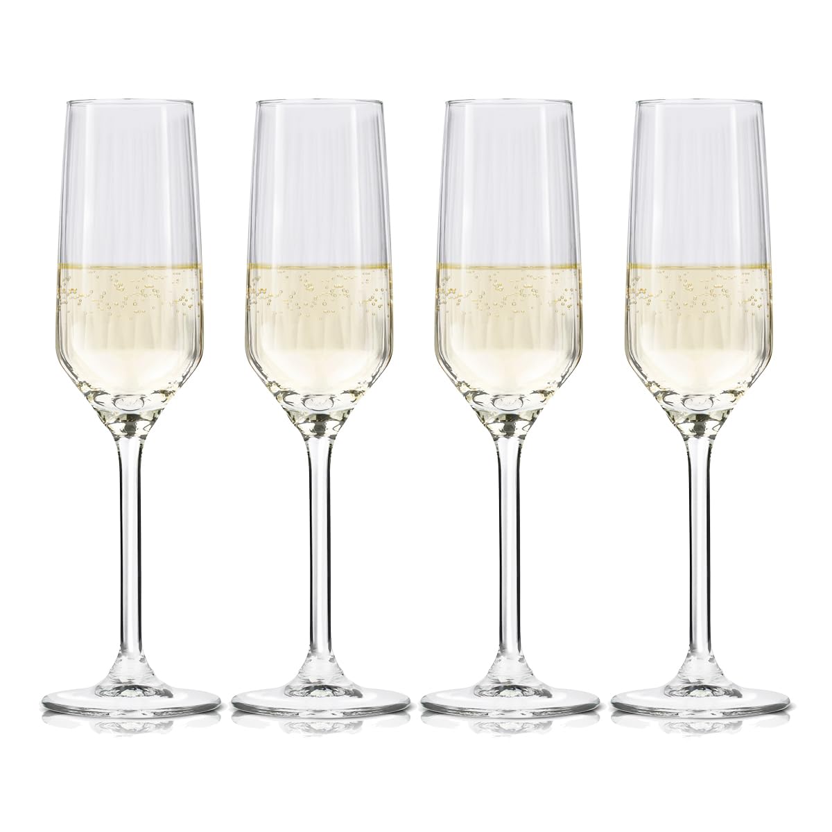 Alpina champagne glasses 22cl - Set of 4 champagne glasses - Also suitable for Cava and Prosecco - Drinking glasses set - Dishwasher safe glass.