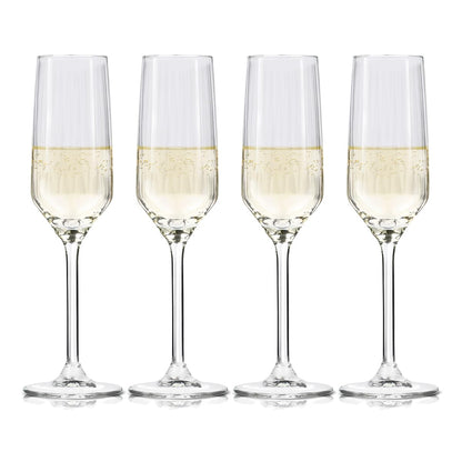 Alpina champagne glasses 22cl - Set of 4 champagne glasses - Also suitable for Cava and Prosecco - Drinking glasses set - Dishwasher safe glass.