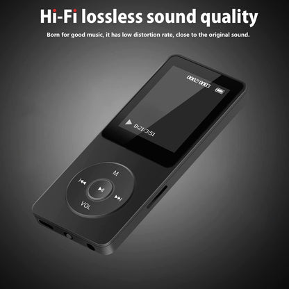 Bluetooth 5.0 MP3 MP4 player, portable HiFi music player, built-in HD speakers, FM radio, video playback, picture search, APE, FLAC, WMA, WAV, AAC LC format support.