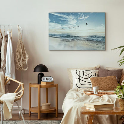 murando - Acoustic image landscape 60x40 cm 1 piece pictures acoustic foam sound insulation art acoustic panels wall panels soundproofing wall art sound absorber beach sea birds seagulls c-B-0667-b-a