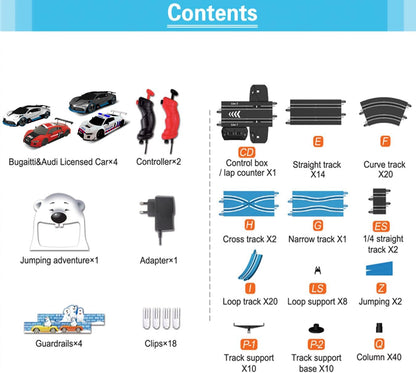 AGM MASTECH High Speed Series Slot Car Race Track Sets - Slot cars, race tracks & accessories Electric race track, Dual electric race track, Electric race car set for girls & boys.