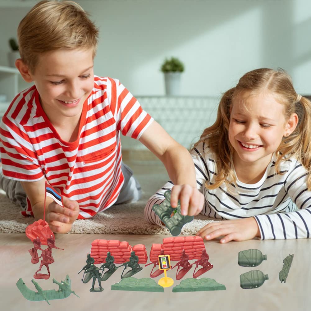 Military model soldier toy army figures set, plastic toy soldiers mini army figures of military plastic army men figures accessories for kids and adults, 330 pieces.