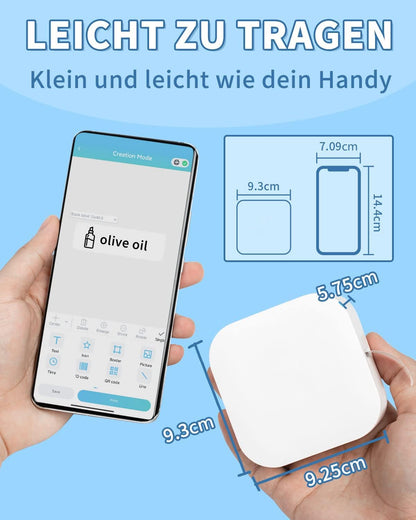 COLORWING Q30 Bluetooth Label Printer, Labeling Device Compatible With iOS Android, Portable Mini Labeling Machine For Home Office School Labeling (White)