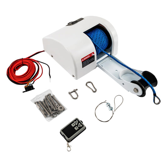 LENJKYYO 45LBS 12V Electric Anchor Winch with Wireless Remote Control Marine Anchor Winch Saltwater Boat Electric Anchor Windlass Anchor Winch for Anchors up to 45LBS