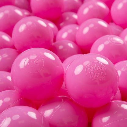 KiddyMoon 700 Ø 7Cm Kids Balls Play Balls For Ball Pit Baby Solid Color Plastic Balls Made In EU, Pink